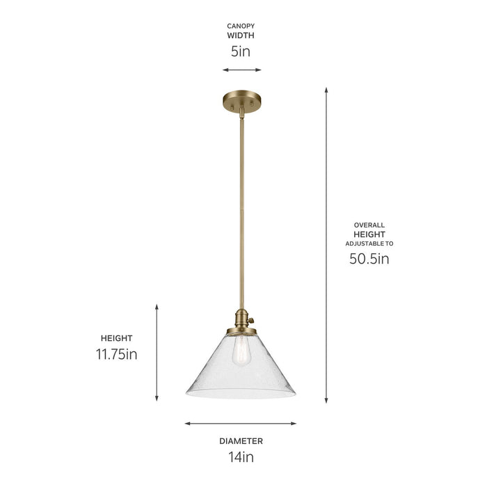 Kichler - 43905NBR - One Light Pendant - Avery - Natural Brass
