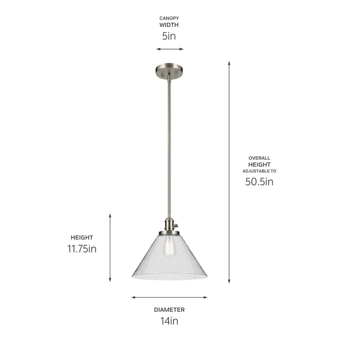 Kichler - 43905NI - One Light Pendant - Avery - Brushed Nickel