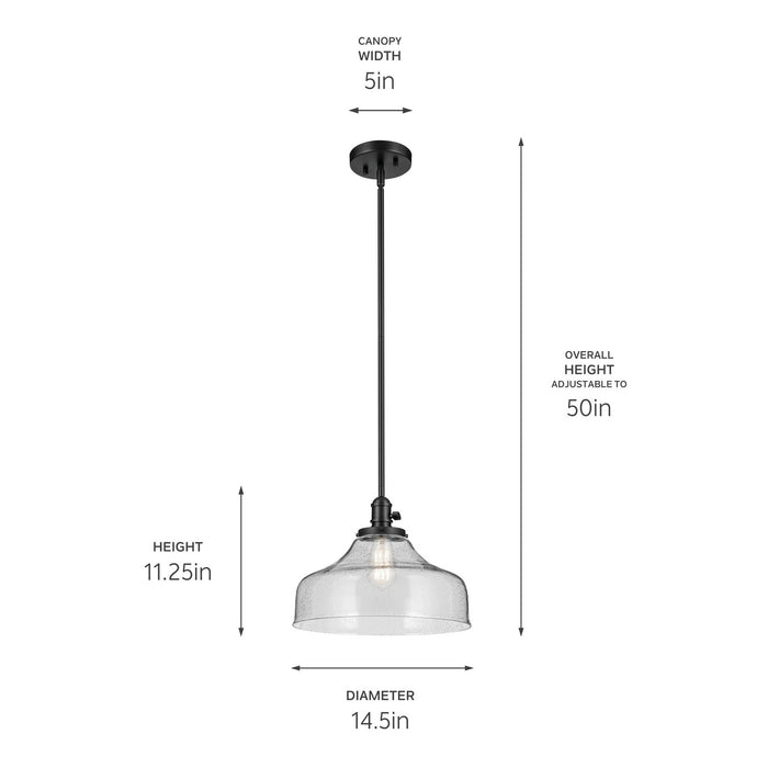 Kichler - 43906BK - One Light Pendant - Avery - Black
