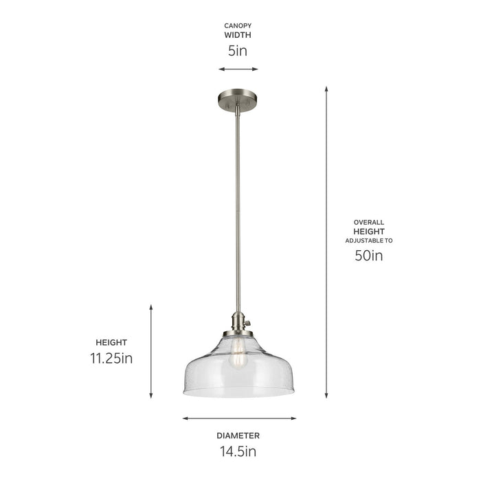 Kichler - 43906NI - One Light Pendant - Avery - Brushed Nickel