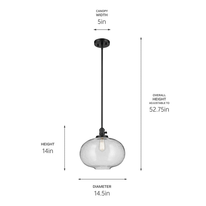 Kichler - 43911BK - One Light Pendant - Avery - Black