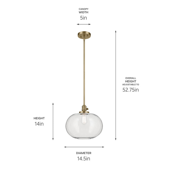 Kichler - 43911NBR - One Light Pendant - Avery - Natural Brass