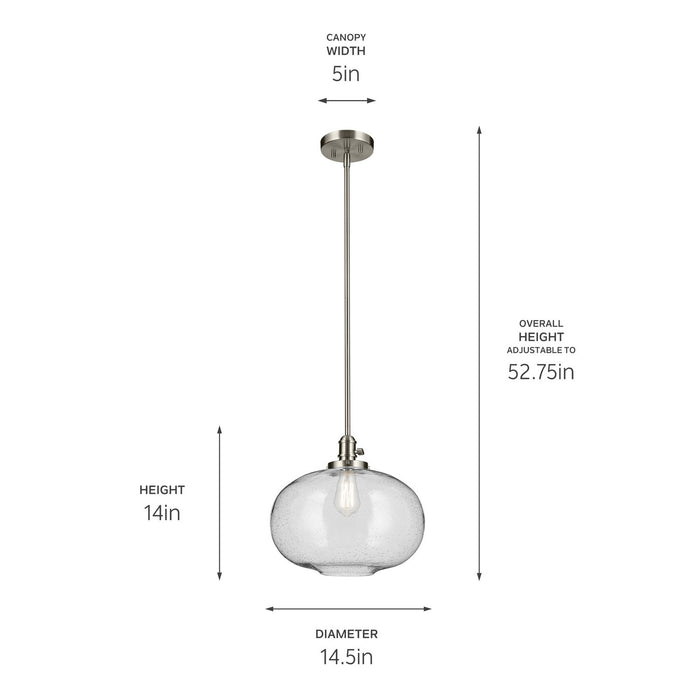 Kichler - 43911NI - One Light Pendant - Avery - Brushed Nickel