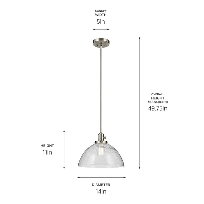 Kichler - 43912NI - One Light Pendant - Avery - Brushed Nickel