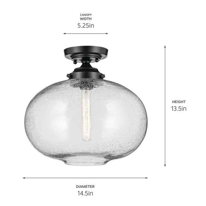Kichler - 43913BK - One Light Semi Flush Mount - Avery - Black
