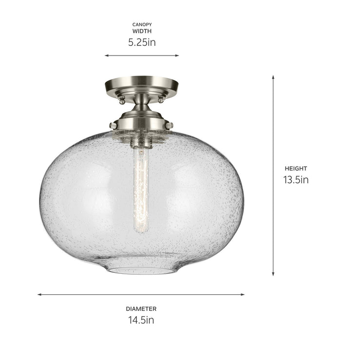 Kichler - 43913NI - One Light Semi Flush Mount - Avery - Brushed Nickel