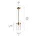 Kichler - 43996NBR - One Light Mini Pendant - Crosby - Natural Brass