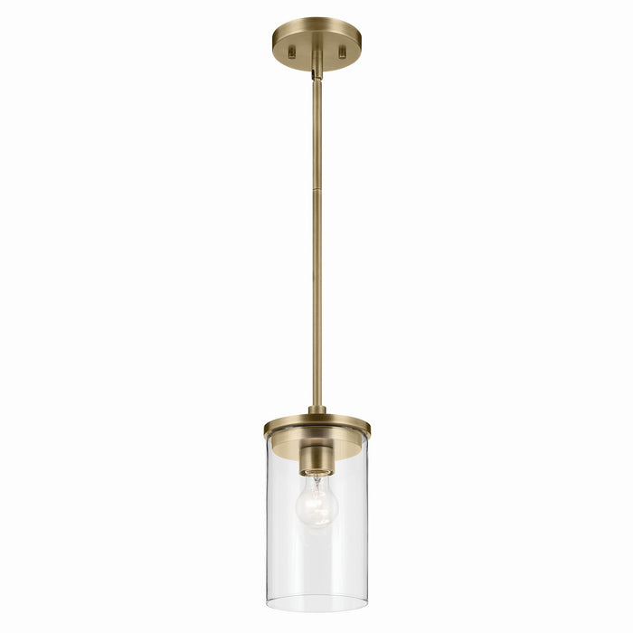 Kichler - 43996NBR - One Light Mini Pendant - Crosby - Natural Brass