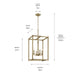 Kichler - 43998NBR - Four Light Foyer Pendant - Crosby - Natural Brass