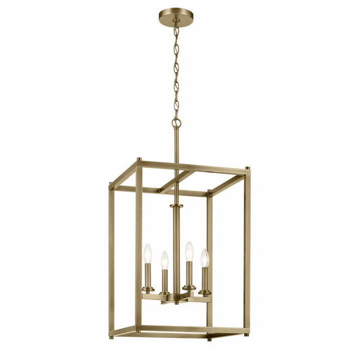 Kichler - 43998NBR - Four Light Foyer Pendant - Crosby - Natural Brass