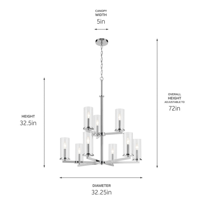 Kichler - 44014CH - Nine Light Chandelier - Crosby - Chrome