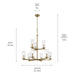 Kichler - 44014NBR - Nine Light Chandelier - Crosby - Natural Brass