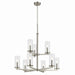 Kichler - 44014NI - Nine Light Chandelier - Crosby - Brushed Nickel