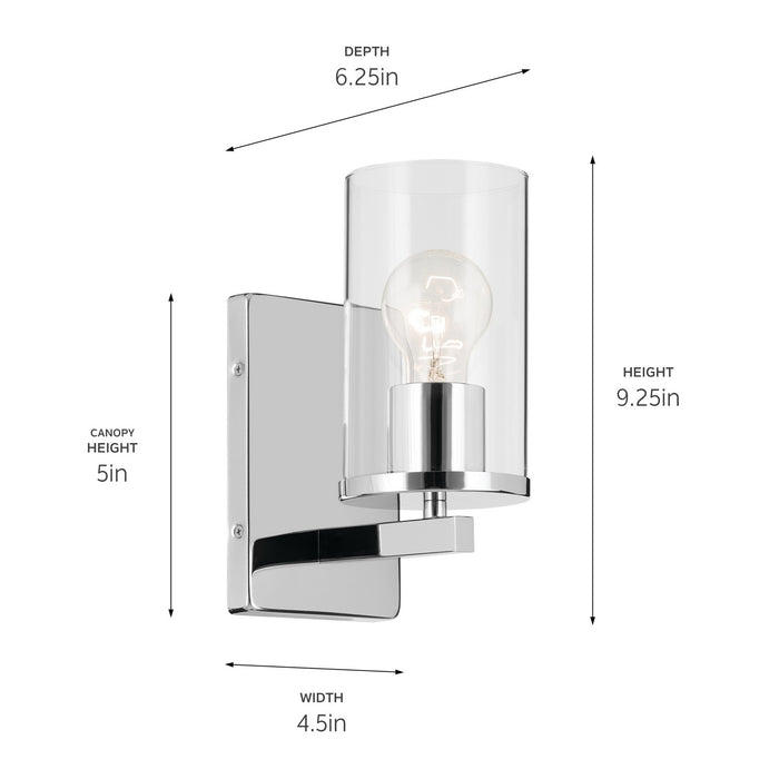 Kichler - 45495CHCLR - One Light Wall Sconce - Crosby - Chrome