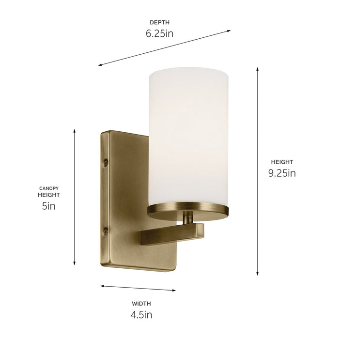 Kichler - 45495NBR - One Light Wall Sconce - Crosby - Natural Brass