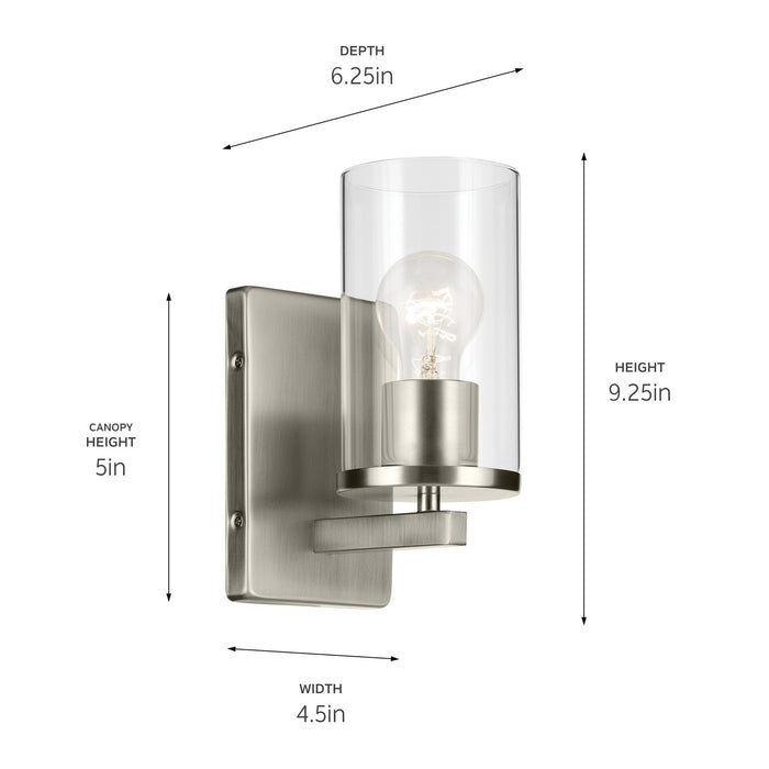 Kichler - 45495NICLR - One Light Wall Sconce - Crosby - Brushed Nickel