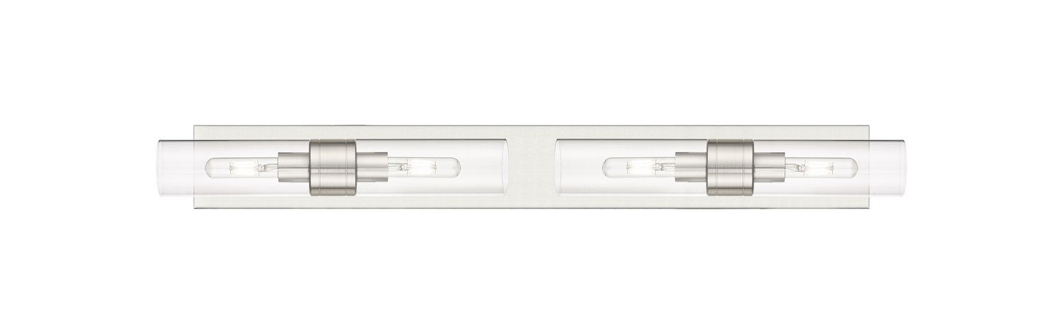 Innovations - 617S-4W-SN-G617-8CL - Four Light Bath Vanity - Downtown Urban - Satin Nickel