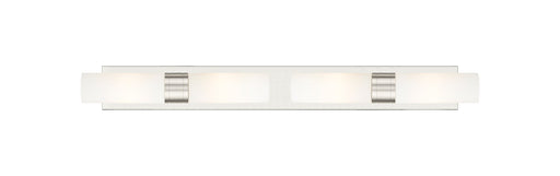 Innovations - 617S-4W-SN-G617-8SWH - Four Light Bath Vanity - Downtown Urban - Satin Nickel