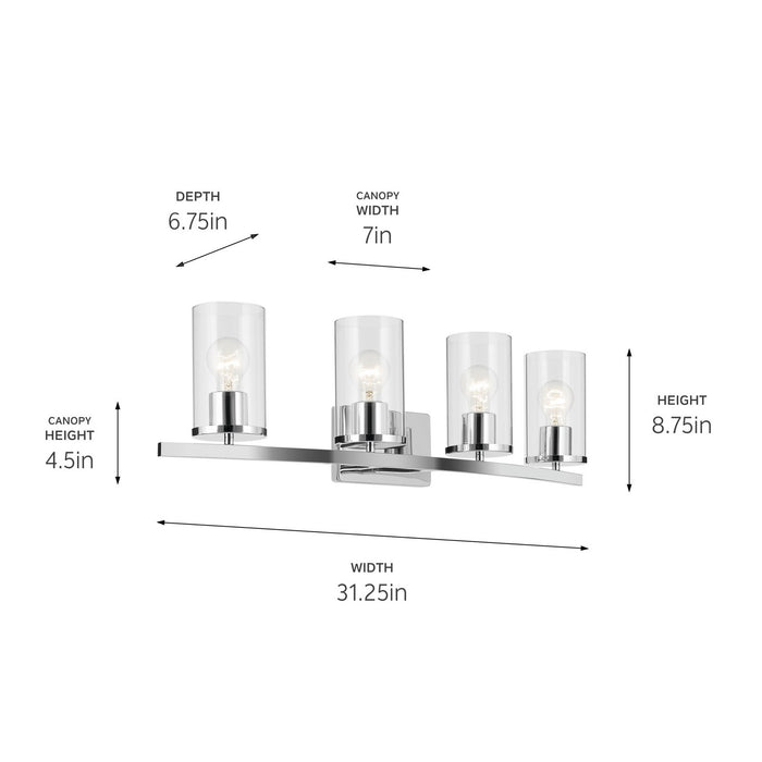 Kichler - 45498CHCLR - Four Light Bath - Crosby - Chrome