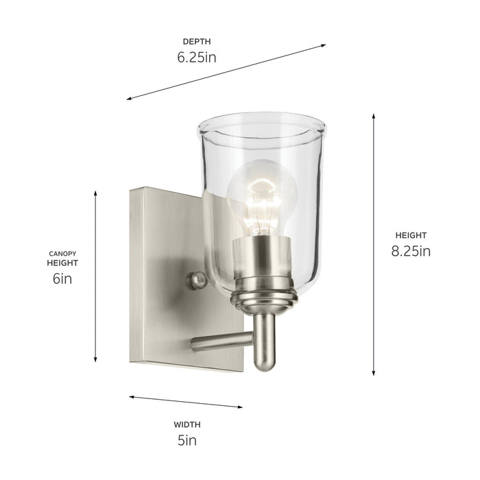 Kichler - 45572NICLR - One Light Wall Sconce - Shailene - Brushed Nickel