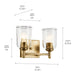 Kichler - 45573NBRCLR - Two Light Bath - Shailene - Natural Brass