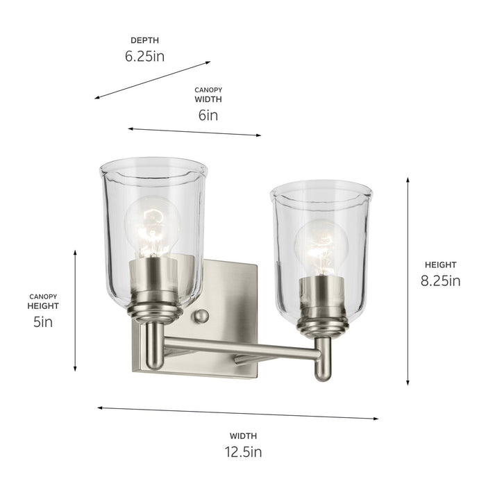 Kichler - 45573NICLR - Two Light Bath - Shailene - Brushed Nickel