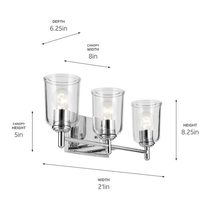 Kichler - 45574CHCLR - Three Light Bath - Shailene - Chrome