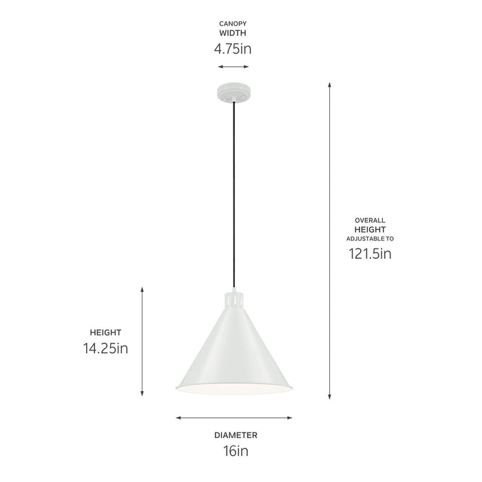 Kichler - 52177WH - One Light Pendant - Zailey - White
