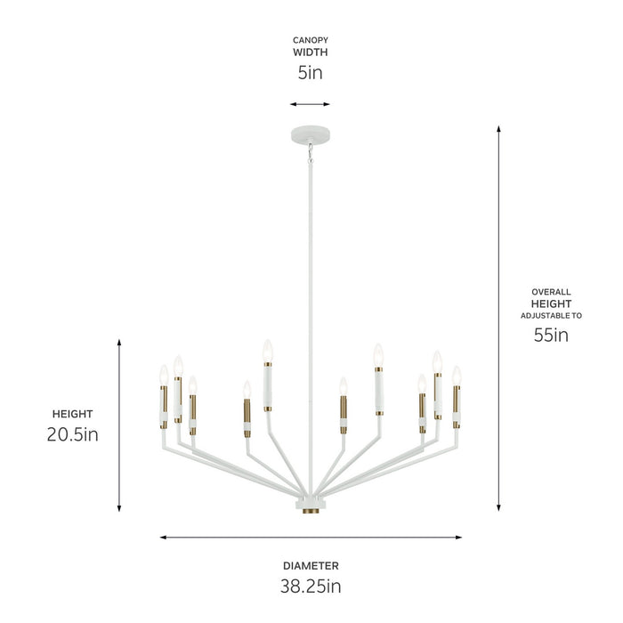 Kichler - 52348WH - Ten Light Chandelier - Armand - White