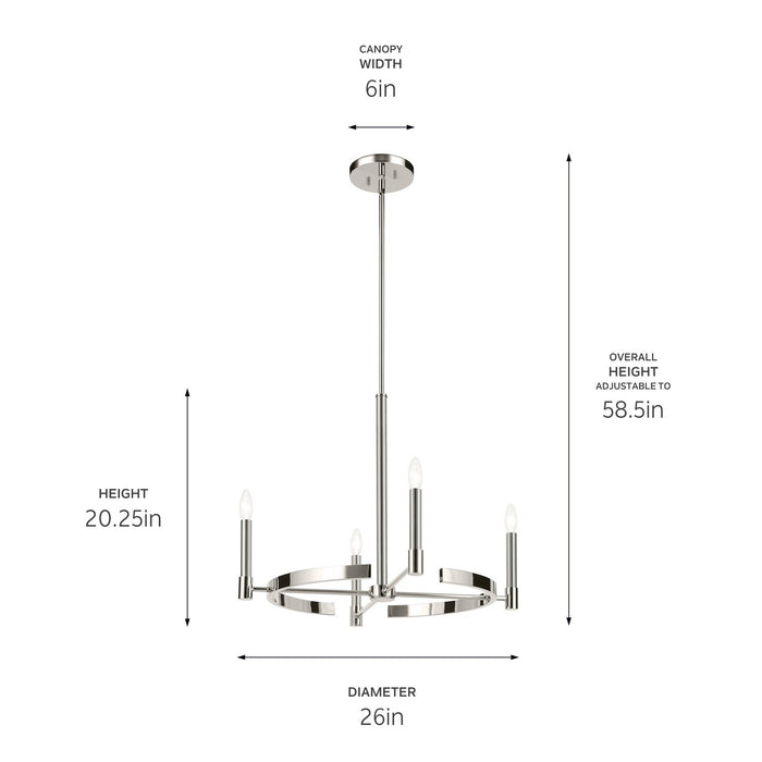 Kichler - 52426PN - Four Light Chandelier - Tolani - Polished Nickel