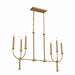 Kichler - 52495BNB - Six Light Linear Chandelier - Florence - Brushed Natural Brass