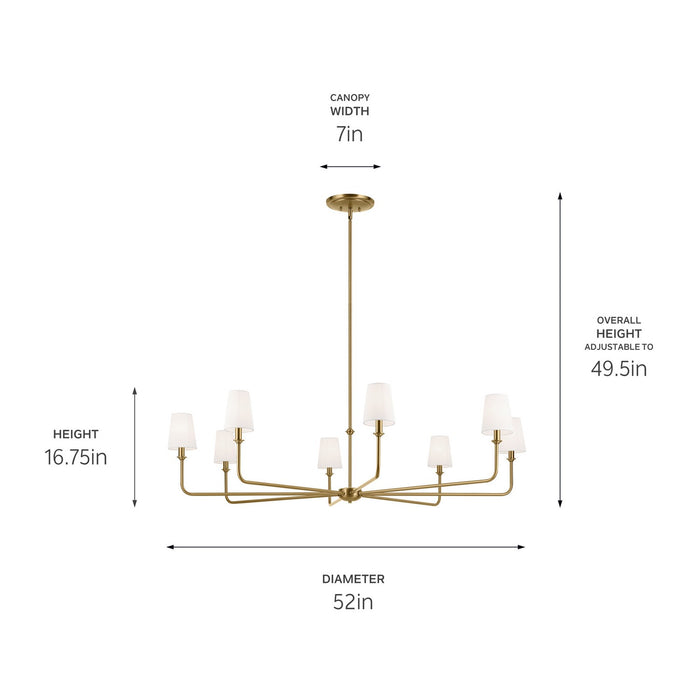 Kichler - 52521BNB - Eight Light Chandelier - Pallas - Brushed Natural Brass