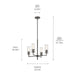 Kichler - 52678BK - Four Light Chandelier - Velestino - Black