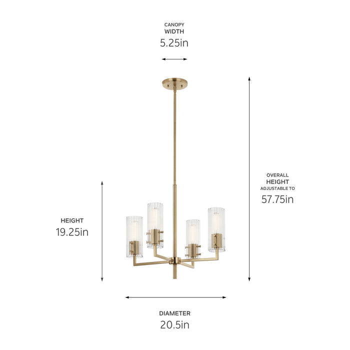 Kichler - 52678CPZ - Four Light Chandelier - Velestino - Champagne Bronze