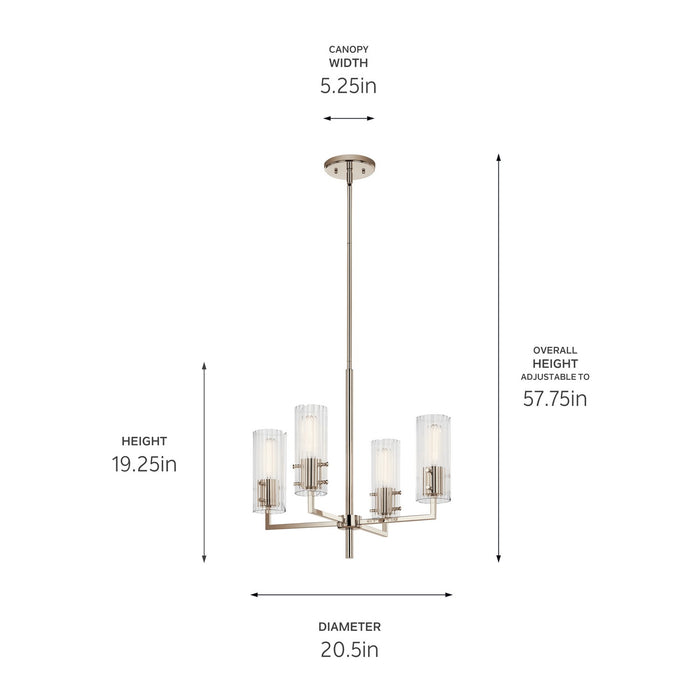 Kichler - 52678PN - Four Light Chandelier - Velestino - Polished Nickel