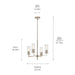 Kichler - 52678PN - Four Light Chandelier - Velestino - Polished Nickel