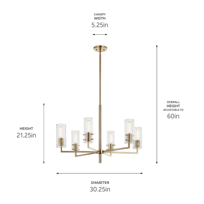 Kichler - 52679CPZ - Six Light Chandelier - Velestino - Champagne Bronze
