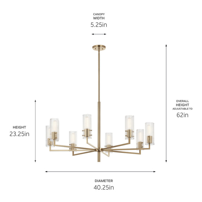 Kichler - 52680CPZ - Eight Light Chandelier - Velestino - Champagne Bronze