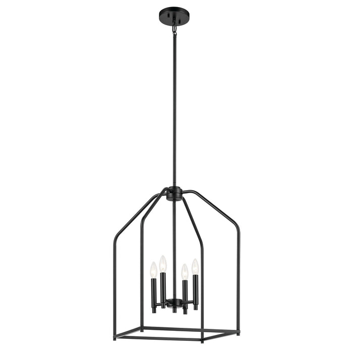 Kichler - 52722BK - Four Light Foyer Pendant - Madden - Black