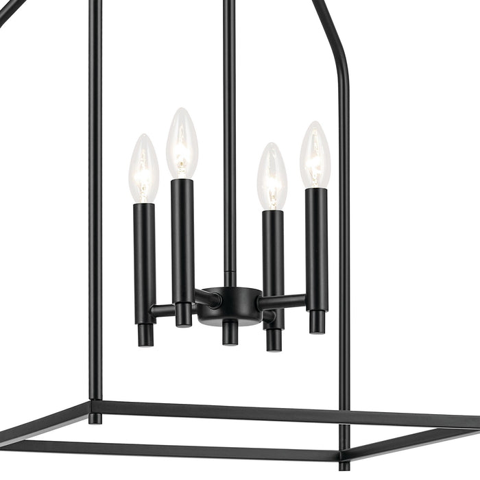 Kichler - 52722BK - Four Light Foyer Pendant - Madden - Black