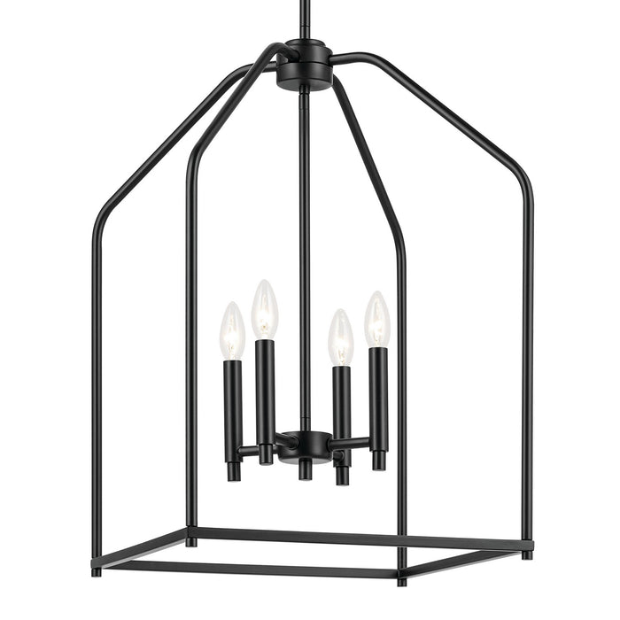 Kichler - 52722BK - Four Light Foyer Pendant - Madden - Black