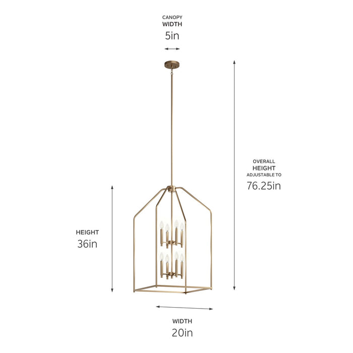 Kichler - 52723CPZ - Eight Light Foyer Pendant - Madden - Champagne Bronze