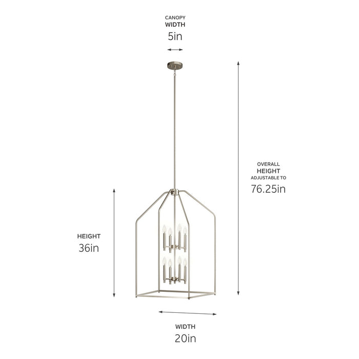 Kichler - 52723NI - Eight Light Foyer Pendant - Madden - Brushed Nickel