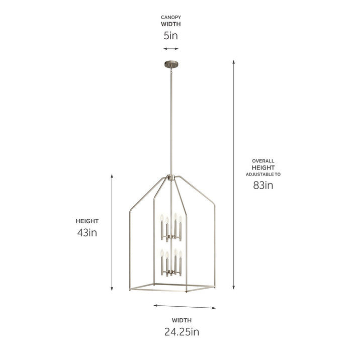 Kichler - 52724NI - Eight Light Foyer Pendant - Madden - Brushed Nickel