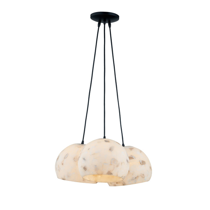 Justice Designs - ALR-6534-MBLK - Three Light Pendant - Alabaster Rocks! - Matte Black