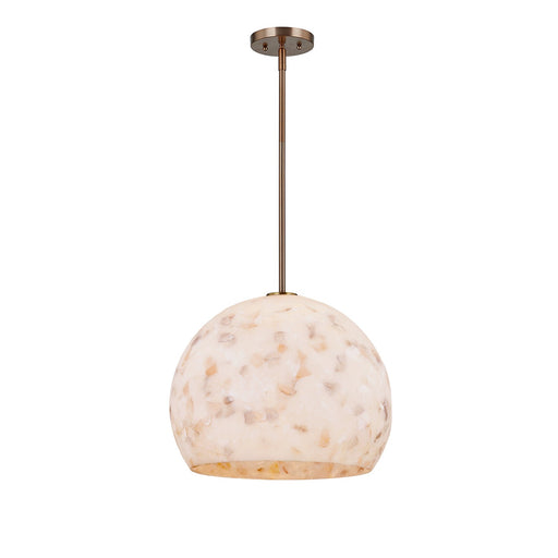 Justice Designs - ALR-6537-BRSS - One Light Pendant - Alabaster Rocks! - Brushed Brass