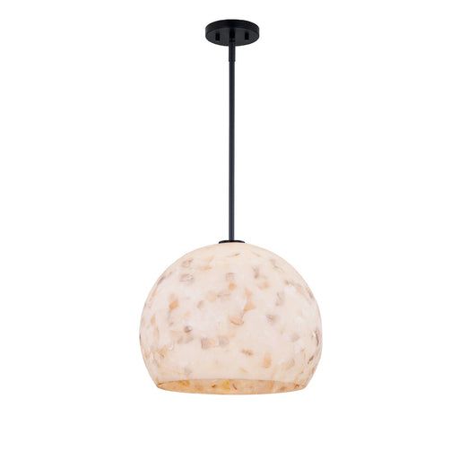 Justice Designs - ALR-6537-MBLK - One Light Pendant - Alabaster Rocks! - Matte Black