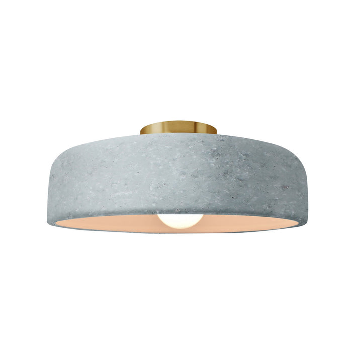 Justice Designs - CER-6343-CONC-BRSS - One Light Semi-Flush Mount - Radiance - Concrete