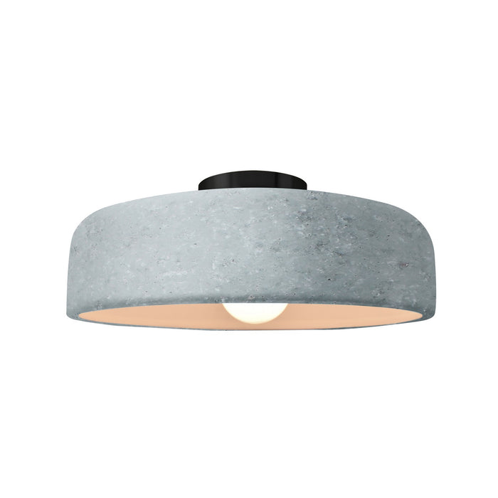 Justice Designs - CER-6343-CONC-MBLK - One Light Semi-Flush Mount - Radiance - Concrete