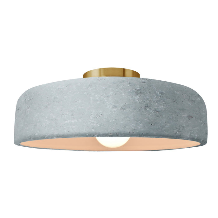 Justice Designs - CER-6345-CONC-BRSS - One Light Semi-Flush Mount - Radiance - Concrete